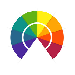 Obraz premium Infographic Color Semicircle. Template 8 positions