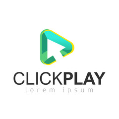 Click Play Logo Template Design Vector, Emblem, Design Concept, Creative Symbol, Icon