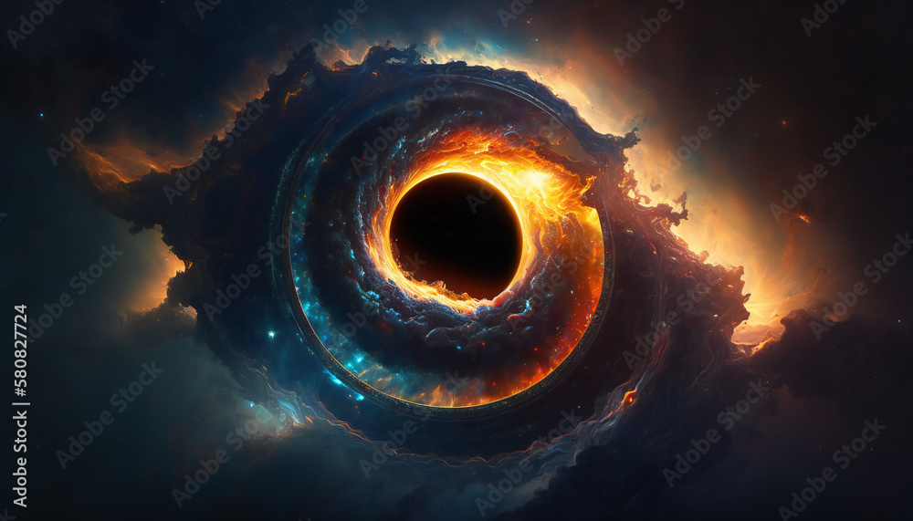 Canvas Prints supermassive black hole in outer space - space wallpaper - generative ai