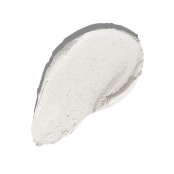 Beige beauty mask smear smudge on transparent background. Cosmetic skincare product texture. Face cream, body lotion, mask swipe swatch