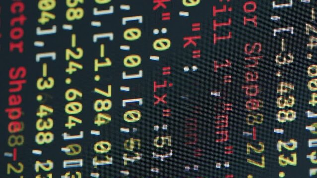 Coding UX UI script text on screen, HTML5 in editor for website development, Close up Macro of Programming code software developer. 