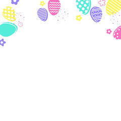 Colourful Easter eggs on transparent background. PNG illustration