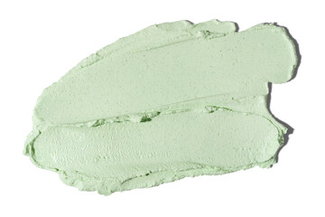 Mint beauty mask smear smudge on transparent background. Cosmetic skincare product texture. Face cream, body lotion, mask swipe swatch