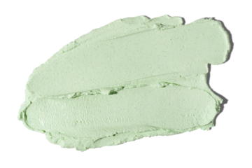 Mint beauty mask smear smudge on transparent background. Cosmetic skincare product texture. Face cream, body lotion, mask swipe swatch