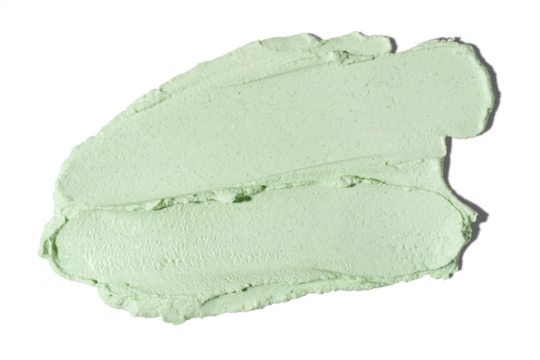 Mint beauty mask smear smudge on transparent background. Cosmetic skincare product texture. Face cream, body lotion, mask swipe swatch