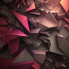 Obraz premium Abstract modern lowpoly geometric 3d elements with neon light