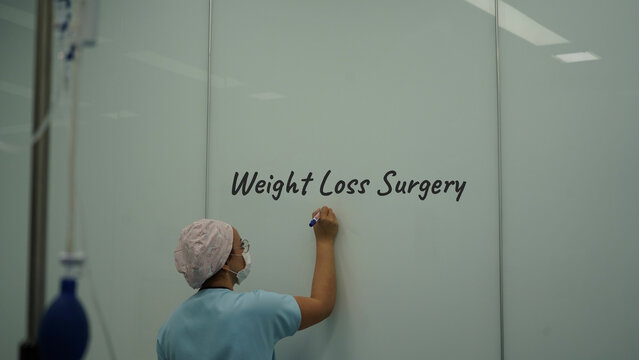 Nurse in the operating room. The nurse is preparing for Weight loss surgery.