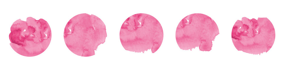 Watercolor circle set, shapes abstract hand draw background.