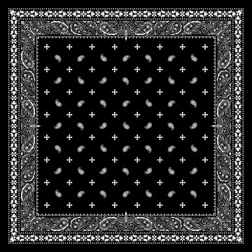 Simply Bandana decorated with white geometric ornament lines that can be applied to fabrics of various colors