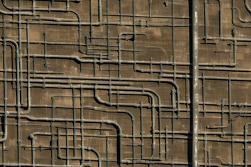 Seamless abstract texture in the form of industry pipes. Blank for prints. Generative AI
