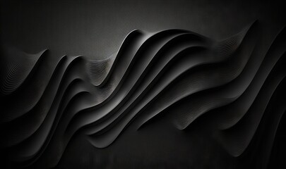  a black and white photo of wavy lines on a black background with a black background and a white background with a black background and a black background.  generative ai