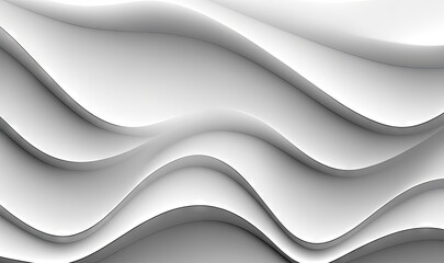  an abstract white background with wavy lines and curves in the center of the image is a computer generated image of a wavy white wave pattern.  generative ai