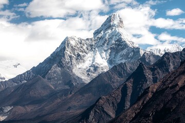 Ama Dablam - according to many the most beautiful mountain in the world. Photographed from Hotel Everest view