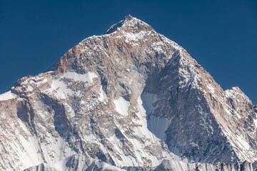 Makalu Peak detail (8481m) Picture taken during crossing of Renjo-La, at the altitude of 5345m
