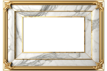 Gold and marble frame. Blank, elegant border for designs