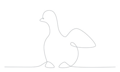 First spring bird hand draw continues one line. Vector stock illustration isolated on white background for wedding, Easter invitation or greeting card. Editable stroke. 