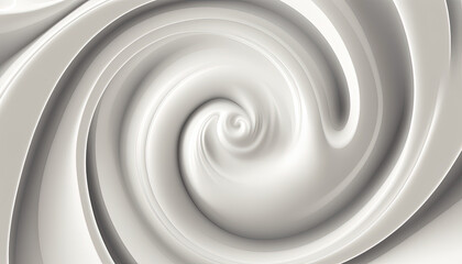 White fluid spiral background by generative AI