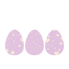 Set of beautiful Easter eggs. Holiday. Vector illustration.