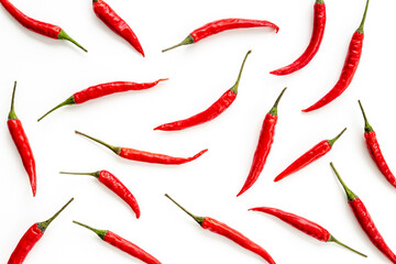 Hot chili pepper pattern. Spicy seasoning and food background