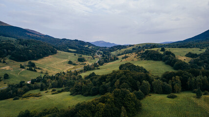 Naklejka premium Beautiful view of a mountains. Bieszczady mountains, Poland.