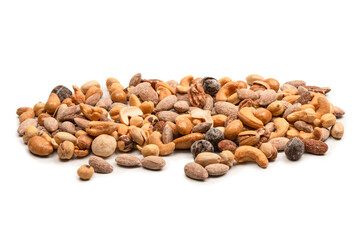 A group of almonds, pistachios, walnuts, macadamia, cashews.