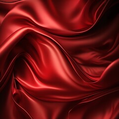 Fototapeta na wymiar Red silk fabric background. AI generated