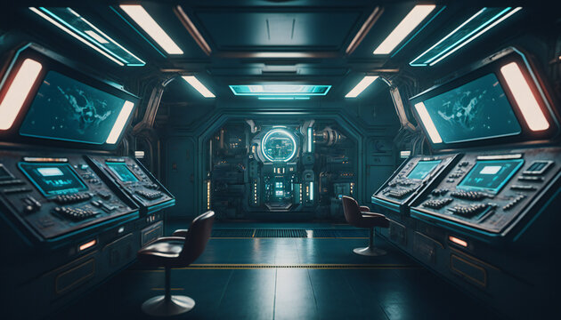Space station with a view into space - Space wallpaper - Generative AI