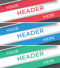 Banner Title Colorful Vector Set Headline Cover Template
