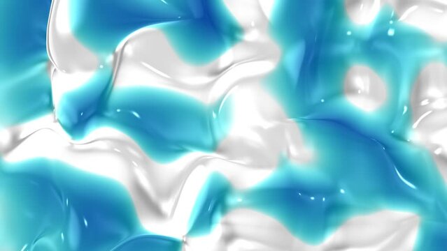 Shimmering blue and white wave surface in slow motion