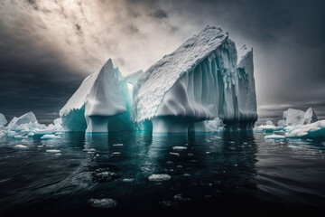 a floating iceberg in antarctica. Generative AI