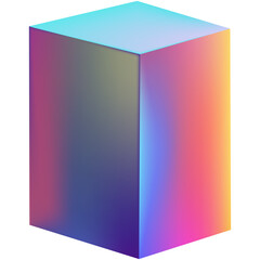 Hologram geometric shapes set. Iridescent modern 3d multicolor object.Futuristic neon gradient figures can be used for a variety of purposes,entertainment, education, and scientific visualization.