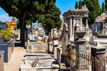 Historic Cimetiere Israelite Israelite Cemetery in historic old town district at French Riviera of...
