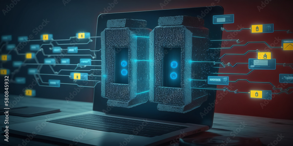 Poster bitcoin and other cryptocurrencies can be safely transferred online using blockchain financial techn