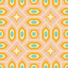 Retro vintage Mid Century pattern in 70s style. Vector illustration