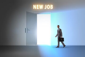 Fototapeta premium New job concept with open door