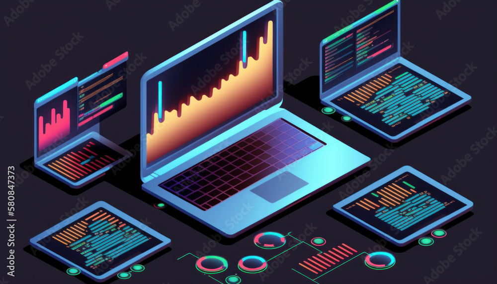 Poster concept for business analytics with metrics and kpis data analysis and information strategy graph an