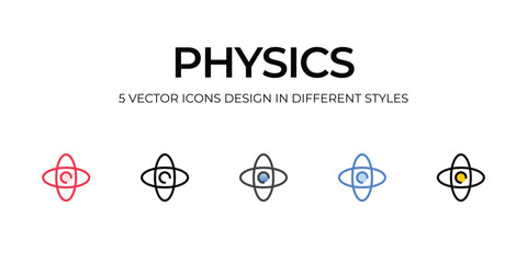 physics icons set vector illustration. vector stock,