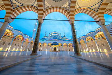 Turkey,Istanbul;2023 January 27; Camlica Mosque, Istanbul, Turkey, exterior view of Turkey's...