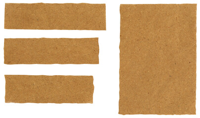 Brown papers over white background