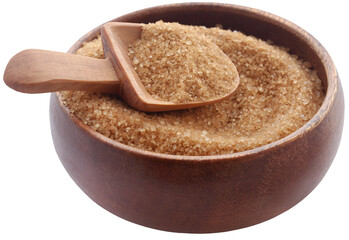 Brown sugar with wooden scoop