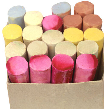 Colorful  chalk in box