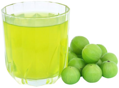 Herbal amla juice with fresh fruits
