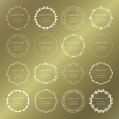 素材_フレームのセット_ゴールドの豪華な雰囲気の飾り枠。シンプルで高級感のある囲みのデザイン