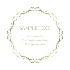 素材_フレーム_ゴールドの豪華な雰囲気の飾り枠。シンプルで高級感のある囲みのデザイン