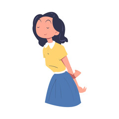 Woman Character Dreaming Imagining and Fantasizing Something Vector Illustration