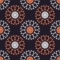 Seamless pattern with ethnic geometric ornament.