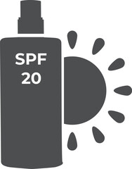 Sun protection spray glyph icon Sunscreen