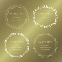 素材_フレームのセット_ゴールドの豪華な雰囲気の飾り枠。シンプルで高級感のある囲みのデザイン