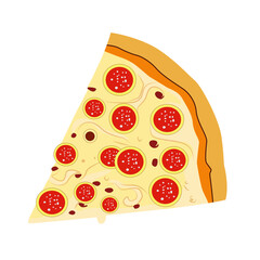 Rebanada de pizza de pepperoni, vector animado