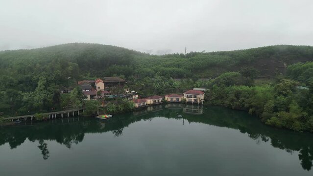 Guest house near river in Vietnam, drone view
Quand bing province Vietnam, february,15, 2023

